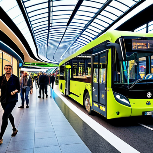 Home 14 **
"A vibrant, modern transportation hub in Italy. Focus on sustainable mobility: electric buses, bike lanes, pedestrian-friendly zones, and smart traffic management systems. Include diverse people using the transportation options. Bright, optimistic lighting. Emphasize technology and green initiatives."
**