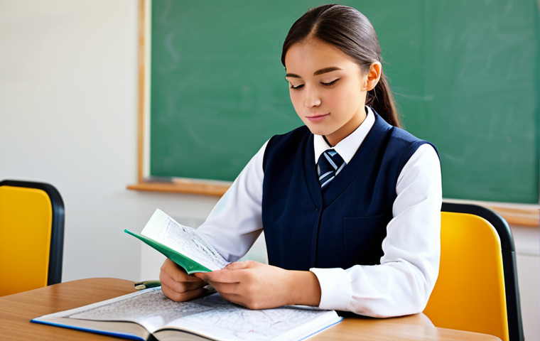 Aspiring Bus Driver**
"A young adult, fully clothed in a modest driving school uniform, studying a road map in a bright classroom setting, books and learning materials visible. Appropriate attire, safe for work, perfect anatomy, natural proportions, professional, family-friendly, high quality."
**