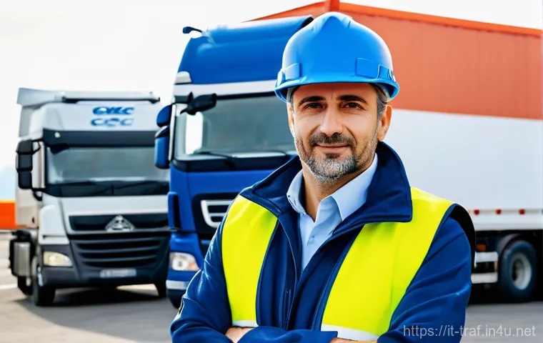 교통관련 직종별 취업 준비 자료 - **Image Prompt 1: The Qualified Professional Driver**
"A confident Italian professional truck dr...