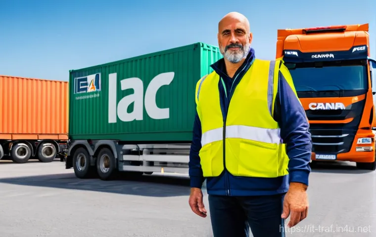 교통 직종 연봉 통계 - **Prompt:** A realistic, professional portrayal of an experienced Italian truck driver, a man or wom...