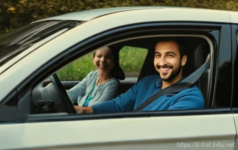 교통기사 시험 후기와 조언 - **Practical Driving Lesson in an Italian City:** A dynamic scene inside a modern, compact car (e.g.,... 교통기사 시험 후기와 조언 - **Practical Driving Lesson in an Italian City:** A dynamic scene inside a modern, compact car (e.g.,...
