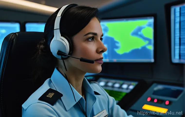 교통직 시험 난이도 평가 - Prompt 1: Focused Air Traffic Controller in a Modern Control Center**