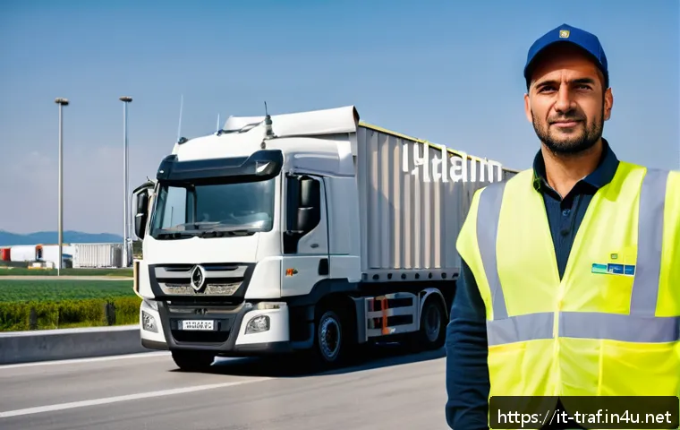 교통 관련 업종과 자격증의 상관성 - A professional transport worker in Italy wearing a high-visibility safety vest and a certified drive...
