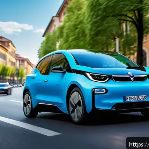 Home 32 교통관련 자격증과 공학적 요소의 연결 - A sleek, modern electric vehicle driving through a vibrant European cityscape with iconic Italian ar...