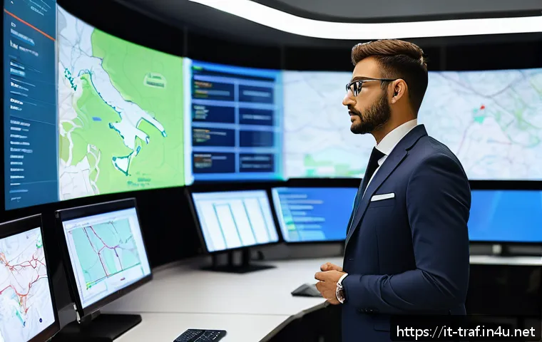 교통 관련 자격증 추천 - A professional logistics manager in a modern Italian transport control room, surrounded by multiple ...