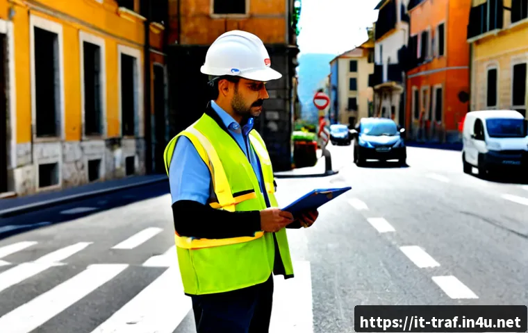 교통안전관리사 합격 전략 - Photorealistic Italian traffic safety certification study scene, focused adult candidate seated at a...