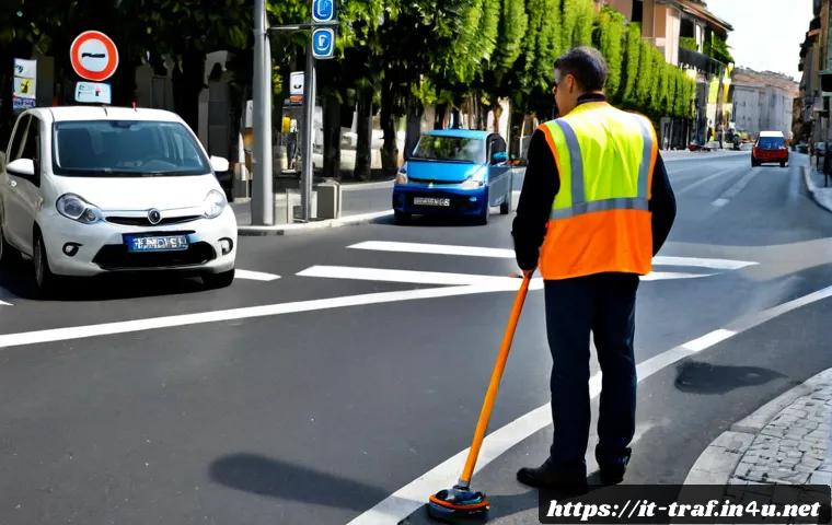 Home 16 교통직 실기시험 합격 경험담 - Photorealistic Italian civil service candidate in a practical traffic engineering examination, weari...